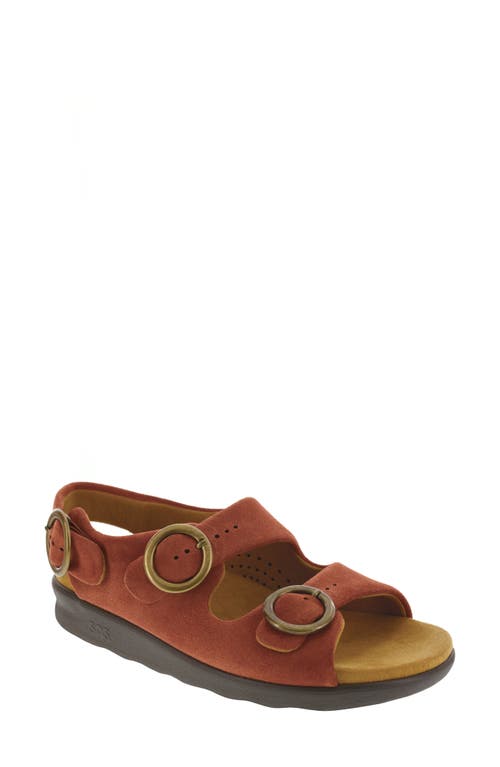 Relaxed Slingback Sandal in Rust