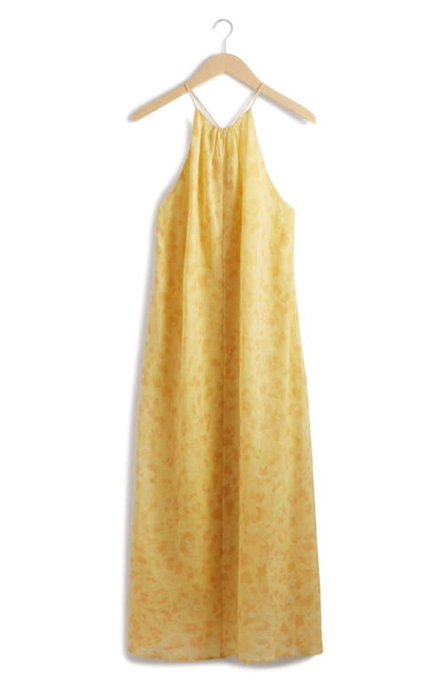 & Other Stories Print Sleeveless Maxi Dress In Yellow Medium