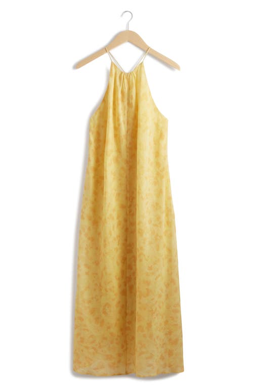 Shop & Other Stories Print Sleeveless Maxi Dress In Yellow Medium