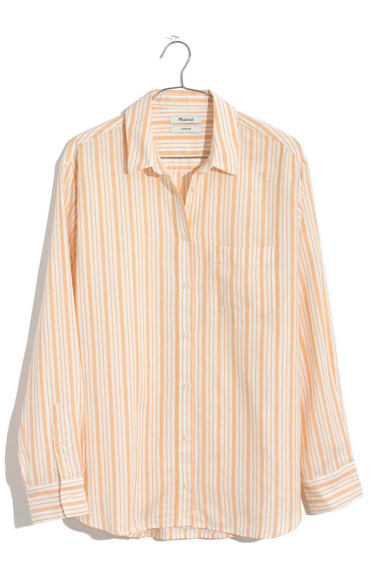 MADEWELL Oversize Ex-Boyfriend Shirt, Main, color, APRIL STRIPE POLLEN