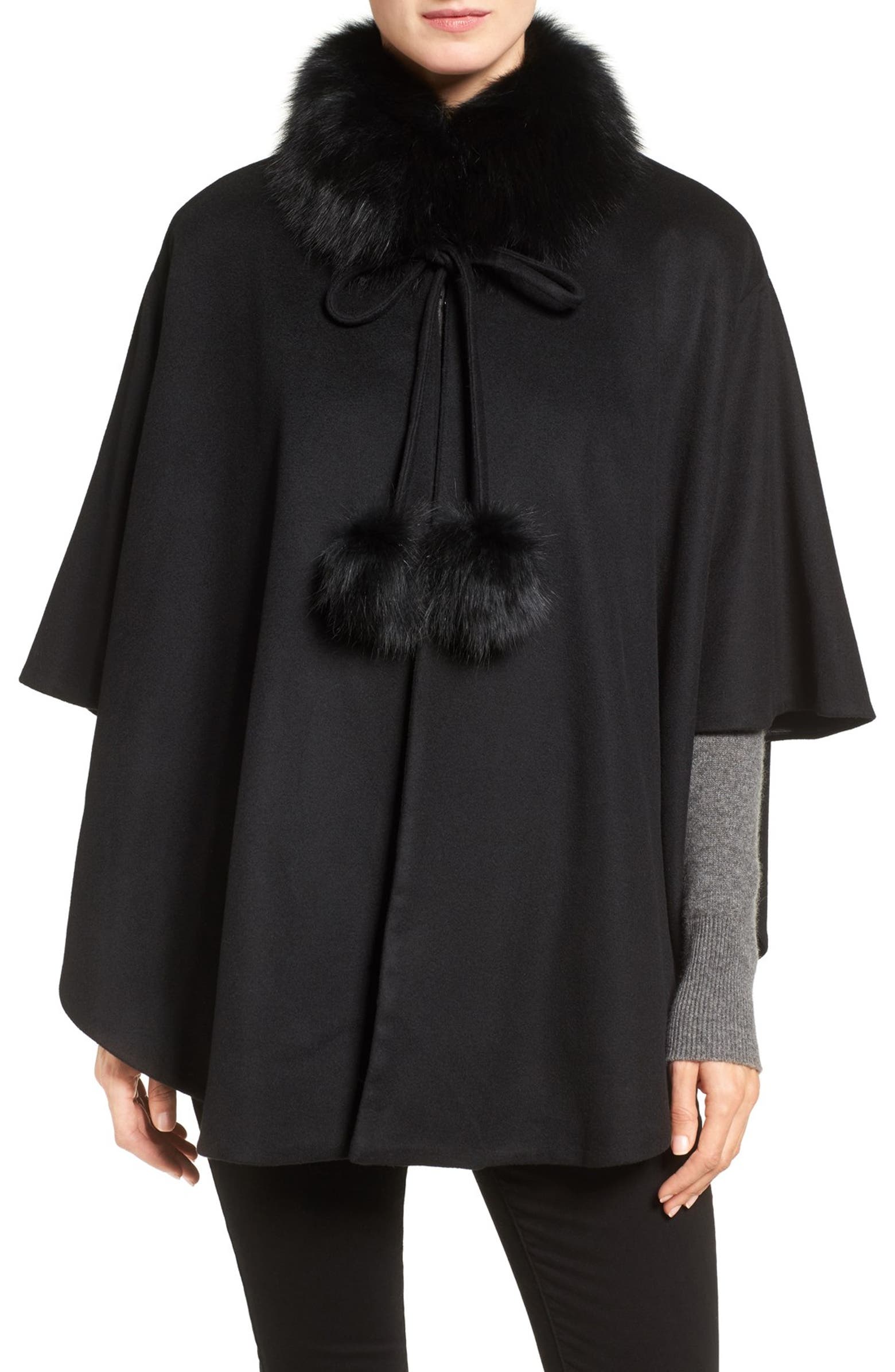 Belle Fare Genuine Fox Fur Collar Cashmere Cape Nordstrom belle-fare-genuine-fox-fur-collar-cashmere-cape-nordstrom
