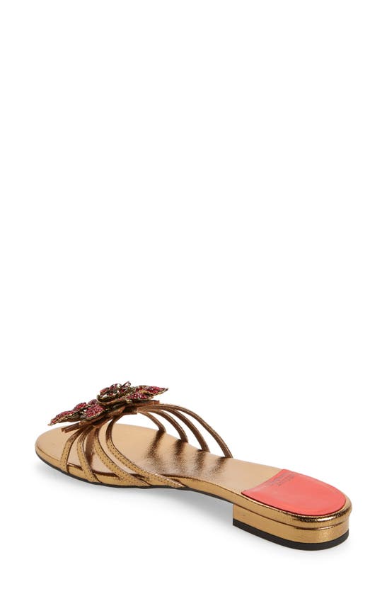 Shop Jeffrey Campbell Enchanted Slide Sandal In Dark Gold Red