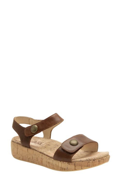Marta Ankle Strap Platform Wedge Sandal in Walnut