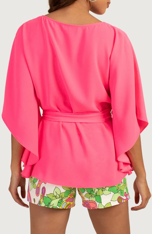 Shop Trina Turk Eye Opener Tie Waist Top In Papillon Pink