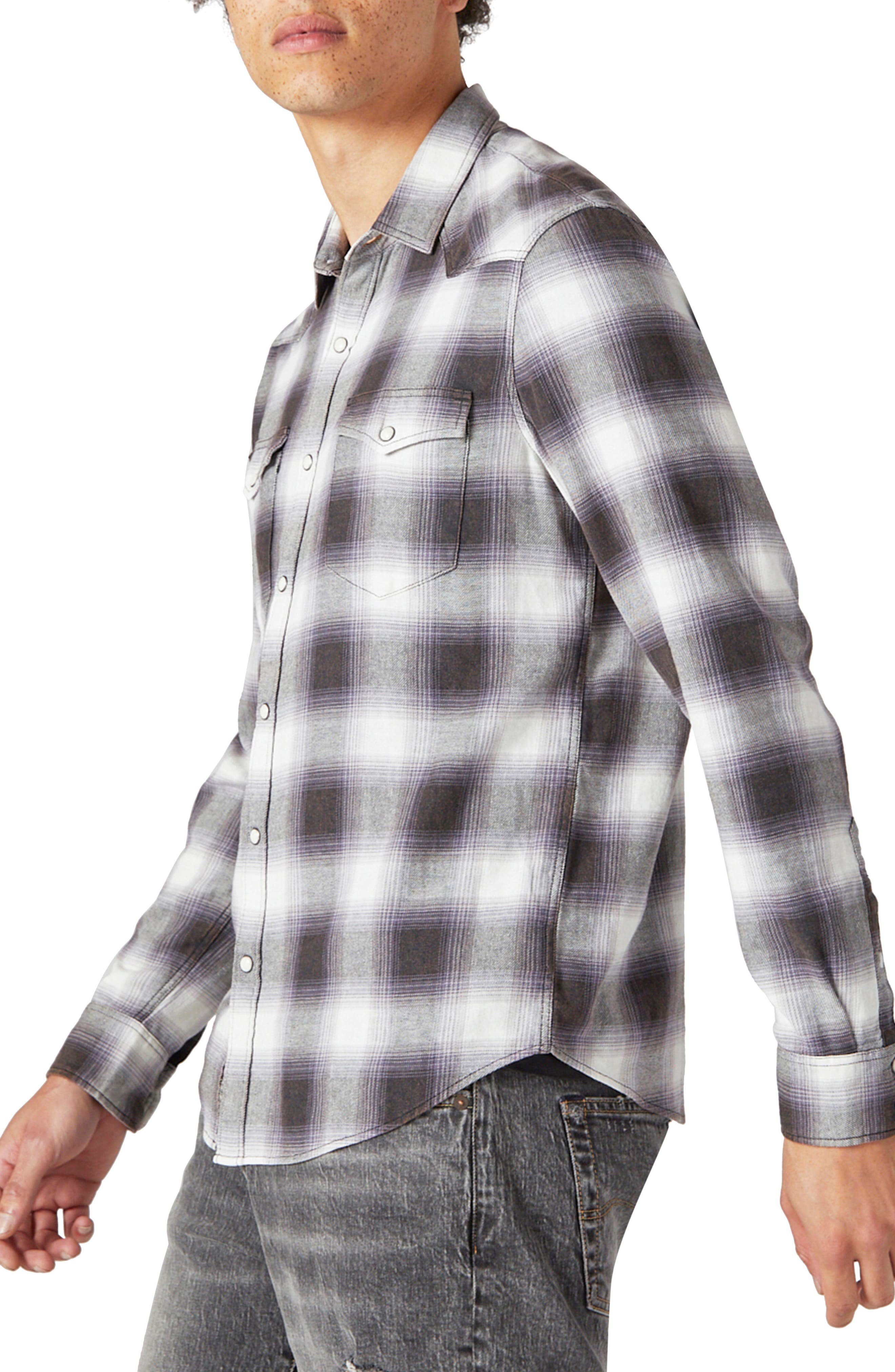Lucky Brand Western Plaid Long Sleeve 