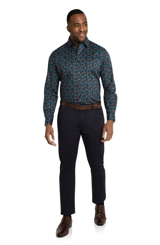 Shop Johnny Bigg Casablanca Floral Button-up Shirt In Midnight