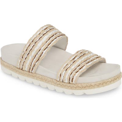 Jslides Logan Woven Slide Sandal, Beige