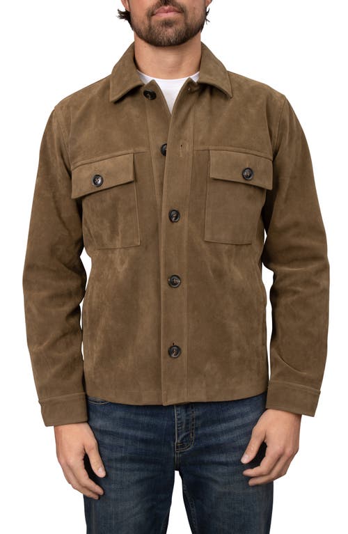 Bagatelle Faux Nubuck Trucker Jacket In Olive