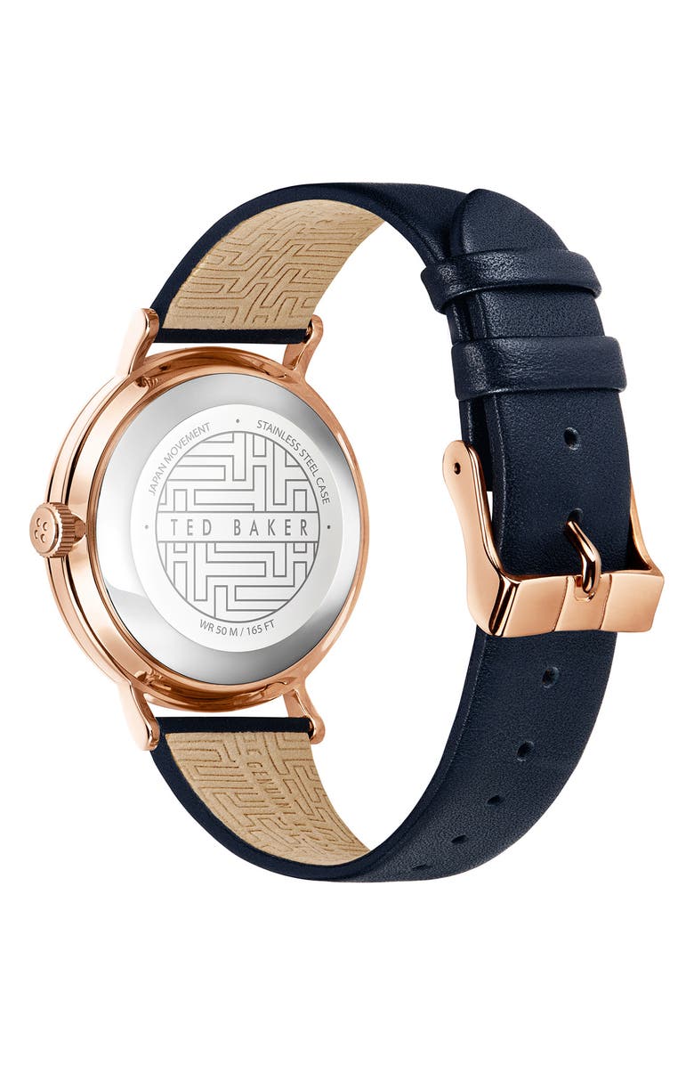 Phylipa Moon Leather Strap Watch, 37mm
