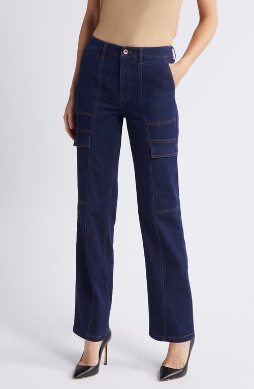 Anne Klein Slim Fit Cargo Jeans in Metropolitan Wash at Nordstrom, Size 0