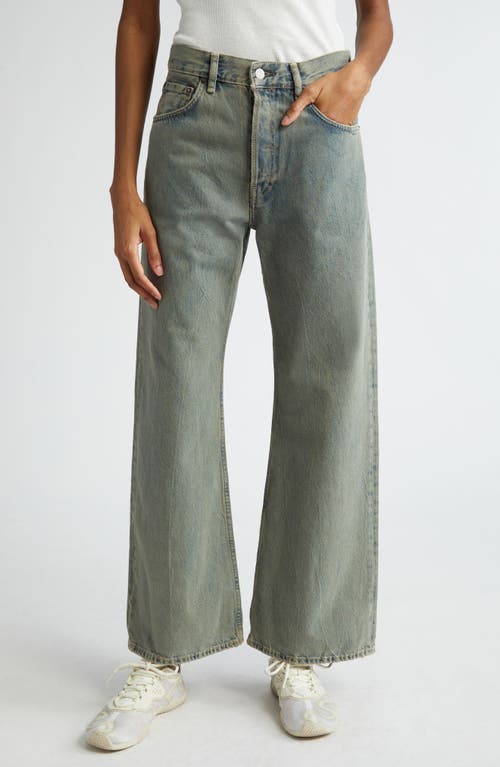 Acne Studios 2021F Delta Button Fly Loose Fit Jeans Blue/Beige at Nordstrom, X