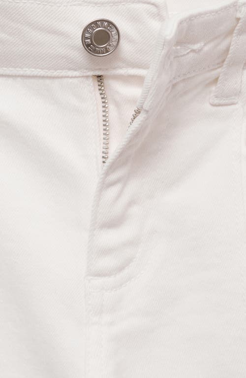 Mango Jeans Slim Capri Decorative Stitching Off White In Off White