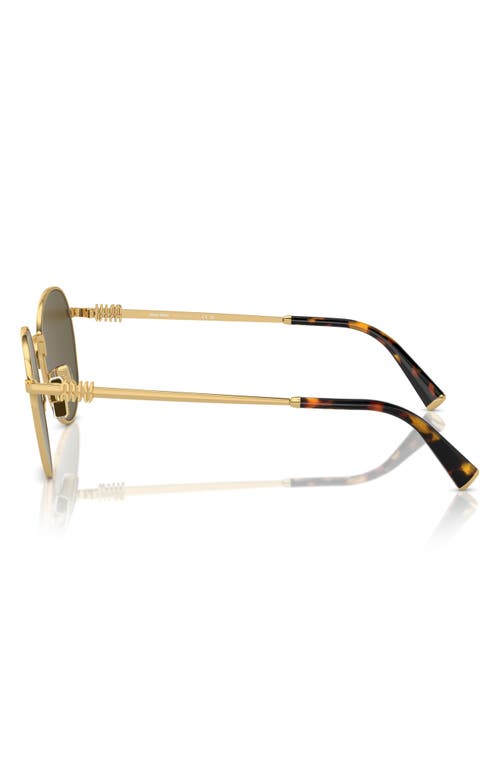 Miu Miu 50mm Round Sunglasses In Dark Brown