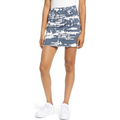 Tinsel Tie Dye Denim Miniskirt, 7 - Blue