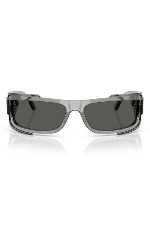 Shop Versace 67mm Rectangular Sunglasses In Grey