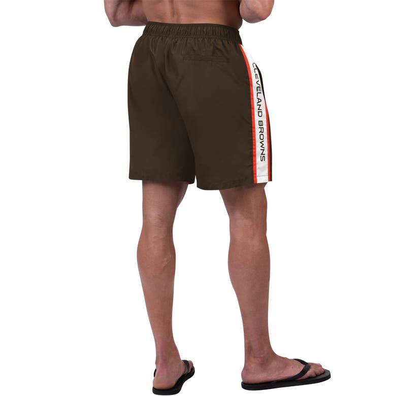 Shop G-iii Sports By Carl Banks Brown Cleveland Browns Streamline Volley Swim Shorts