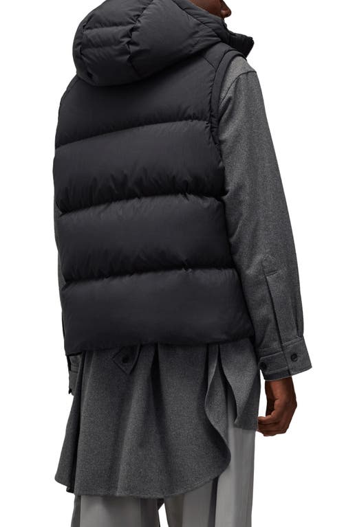 Shop Y-3 Hooded Insulated Down Puffer Vest In Black