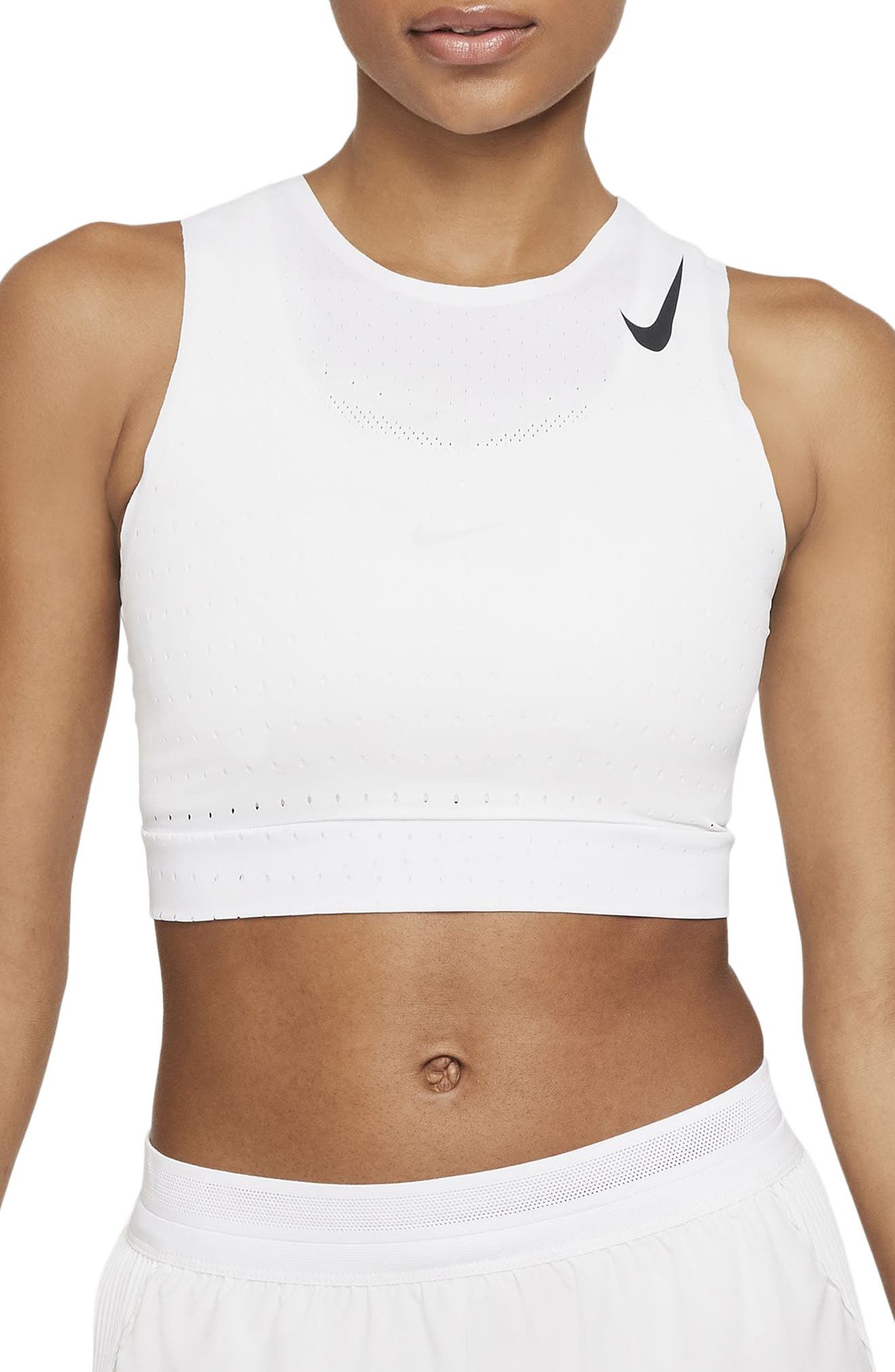 white cropped nike shirt