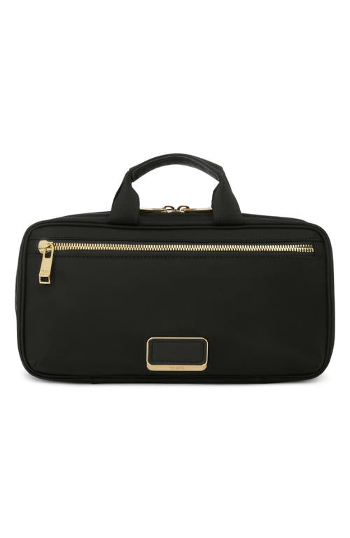 Shop Tumi Small Madeline Nylon Cosmetics Bag In Black/gold