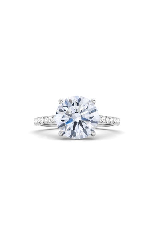 Hautecarat Round Brilliant Cut Pavé Lab Grown Diamond Ring In 2.50 Ctw 18k White Gold