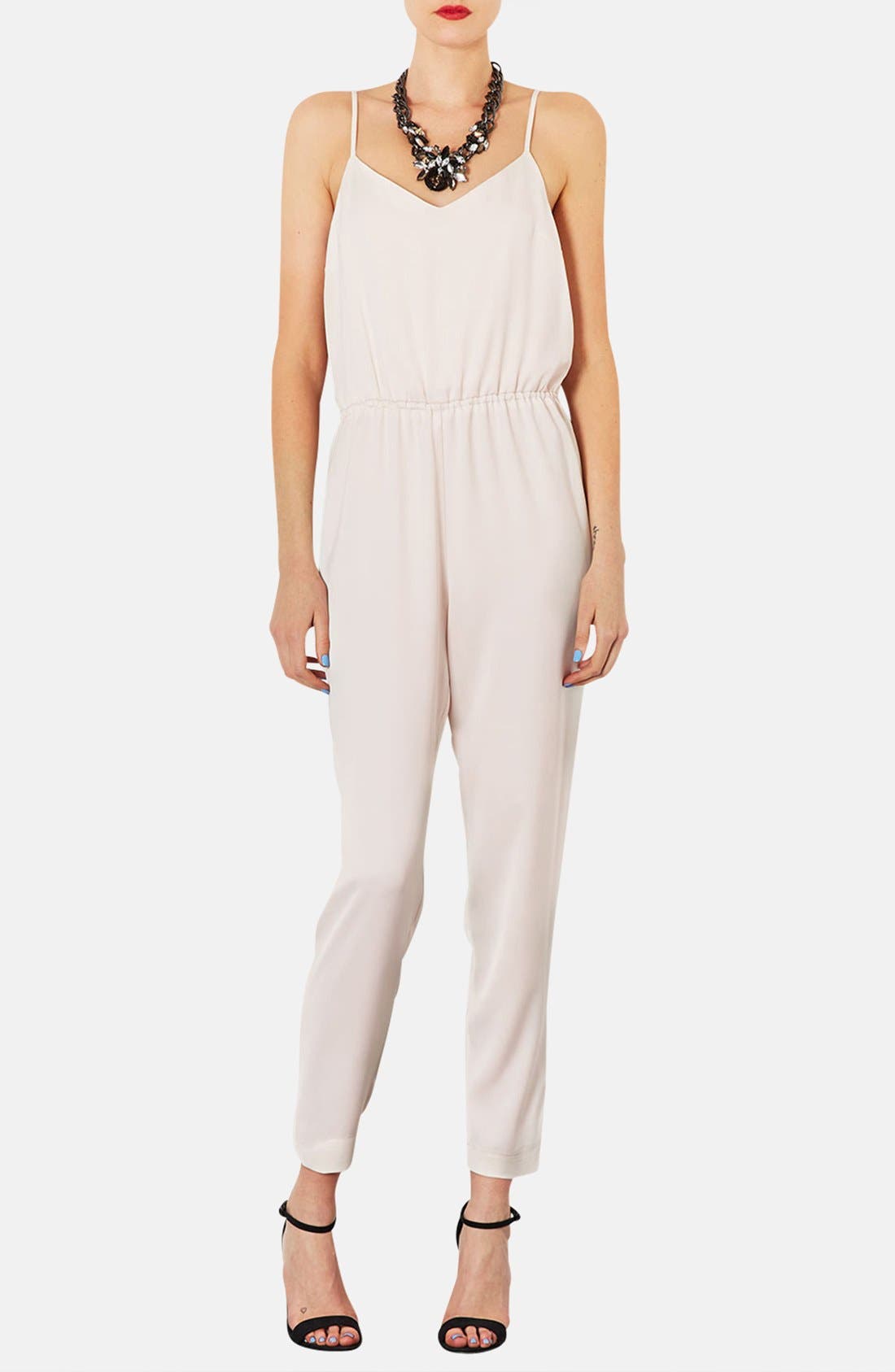 topshop satin jumpsuit