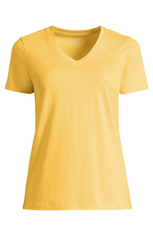 Shop Lands' End Relaxed Supima Cotton V-neck T-shirt In Simply Yellow