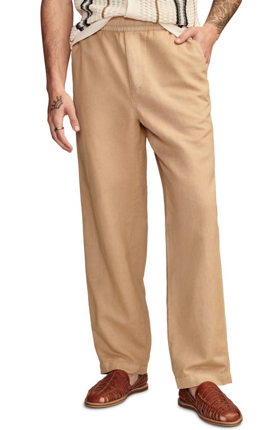 Shop Lucky Brand Pull-on Linen & Cotton Chinos In Elmwood