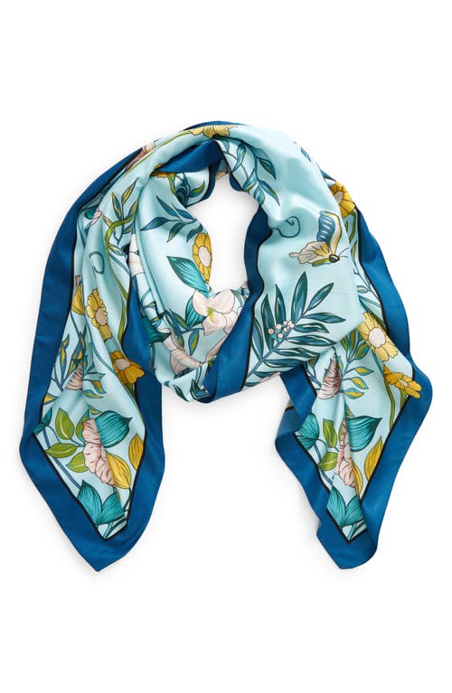 Butterfly Floral Scarf in Blue Multi