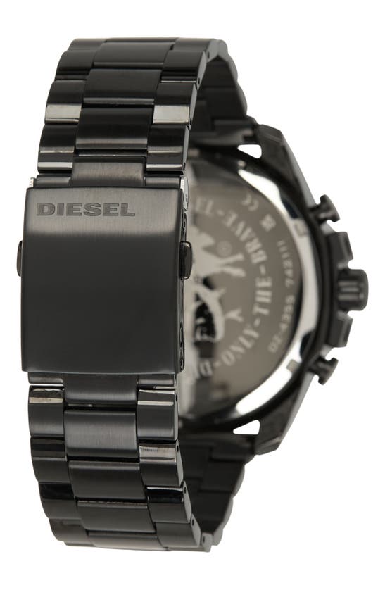 Shop Diesel Mega Chief Black Stainless Steel Chronograph Watch, 51mm