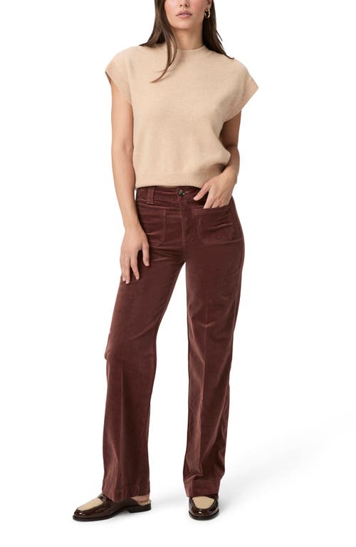 Shop Paige Sasha Corduroy High Waist Straight Leg Pants In Landslide