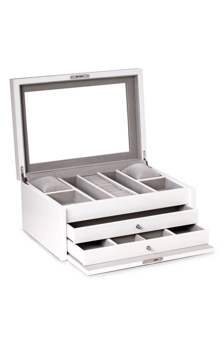 Bey-Berk Large White Lacquer Jewelry Chest | Nordstrom