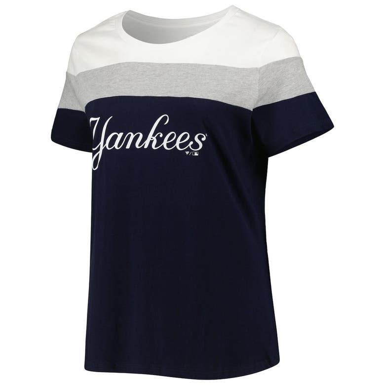 Profile Women's Navy New York Yankees Plus Team Scoop Neck T-Shirt