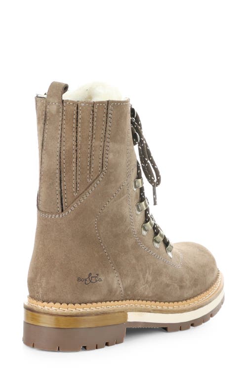 Bos. & Co. Ada Shearling Lace Boot In Taupe In Taupe Suede/merino Wool