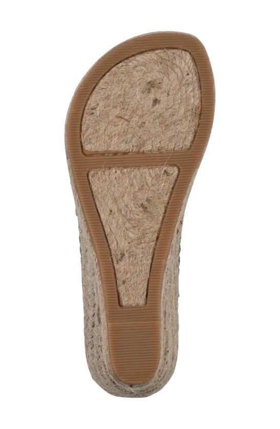 Shop White Mountain Footwear Beaux Espadrille Wedge Sandal In Classic Green/ Smooth