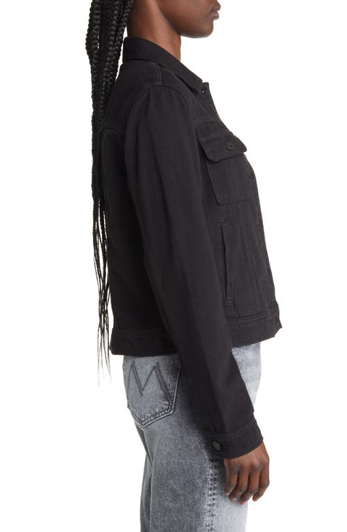 Shop Hidden Jeans Fitted Denim Trucker Jacket In Black