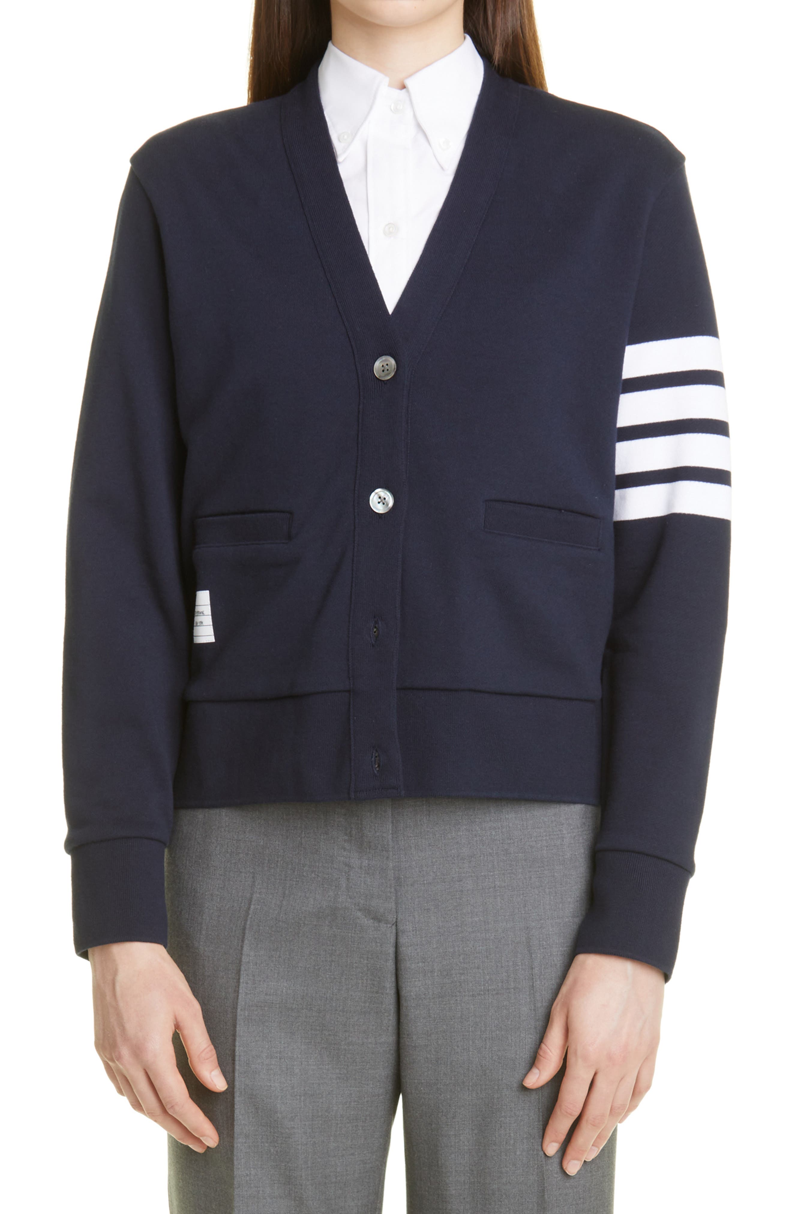 Thom Browne 4-Bar Cotton Cardigan 