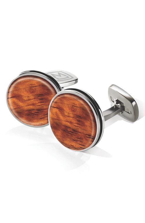 M-Clip® M-Clip Bubinga Cuff Links in Stainless Steel/Bubinga Brown