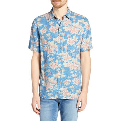 Faherty Coast Regular Fit Floral Reverse Print Shirt, Blue