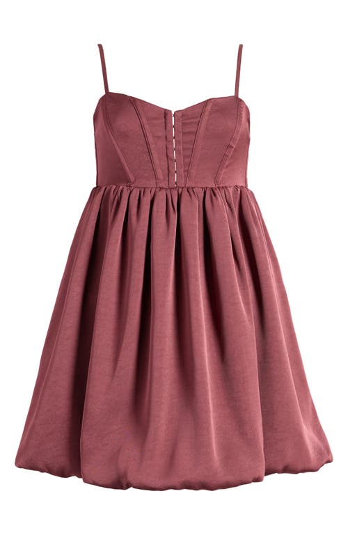 Shop Astr The Label Bustier Bubble Hem Babydoll Dress In Merlot