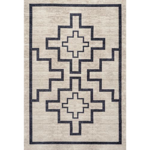 JONATHAN Y JONATHAN Y ASHKII MINIMALIST MEDALLION MACHINE-WASHABLE AREA RUG