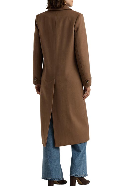 Ralph Lauren Lauren  Longline Wool Blend Reefer Coat In New Vicuna