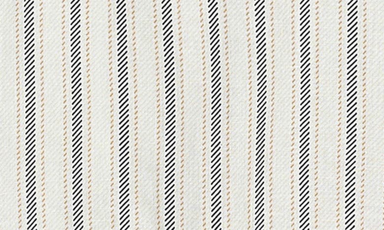 Shop Miles The Label Stripe Linen Blend Henley Romper In Beige