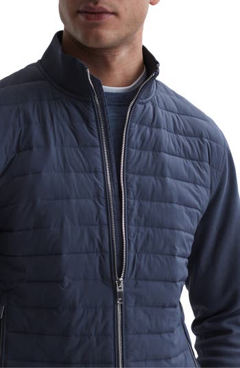 REISS Trainer Long Sleeve Quilted Hybrid Zip Through Jacket