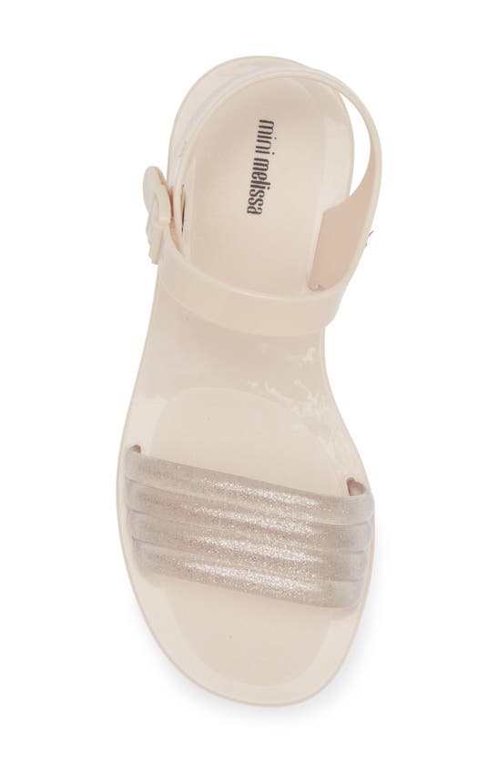 Shop Mini Melissa Kids' Mar Wave Sandal In Beige/ Glitter Beige