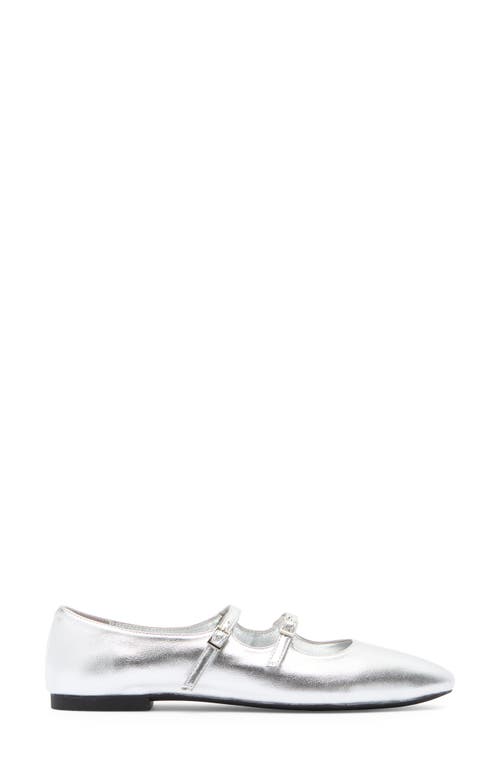Jeffrey Campbell Flatz Mary Jane Flat In Silver