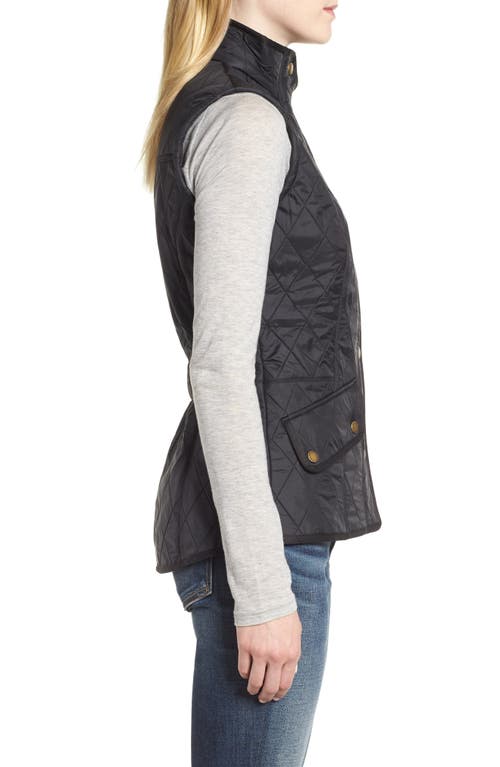 Barbour Cavalry Fleece-lined Quilted Vest In Black/black