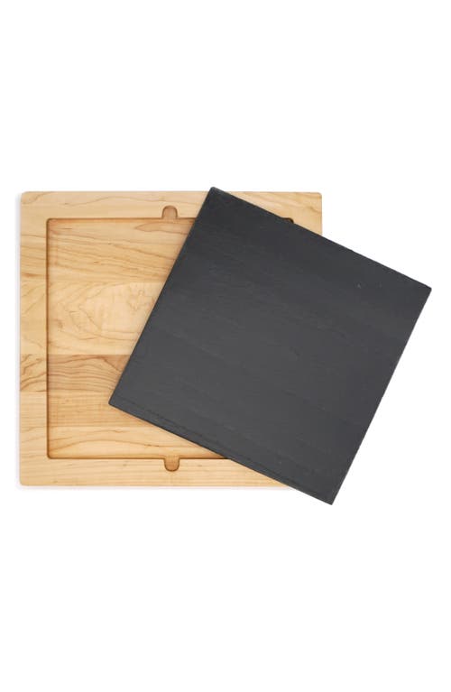 JK Adams Waterbury Slate & Maple Barbecue Board in Dark Grey /Natural