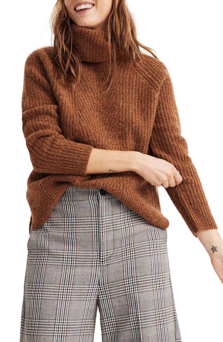 MADEWELL Turtleneck Sweater, Main, color, HEATHER CIDER