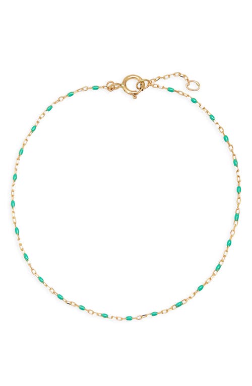 Bony Levy 14K Gold Enamel Bubble Bracelet in 14K Yellow Gold - Emerald at Nordstrom, Size 7