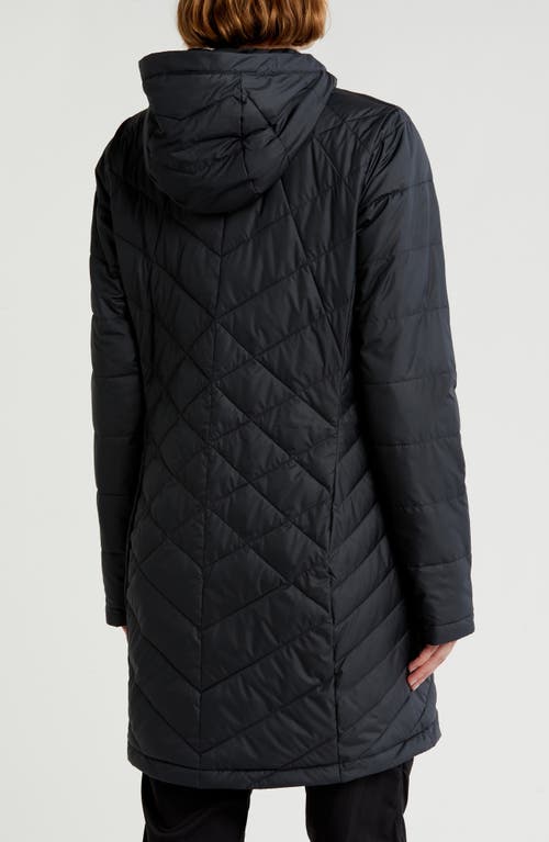 Columbia Heavenly Long Water Resistant Insulated Hooded Coat In Black